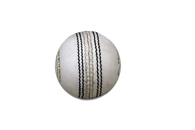 Image of Leather Cricket Ball | Hand Stitched Leather Ball for Practice, Match, and Training | Durable, Water Resistant, Professional Cricket Ball for Club and Academy Use (Pack of 1, White)