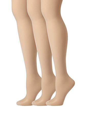 Hanes Silk Reflections Control Top Reinforced Toe Pantyhose (00718) Pearl, A-B (Pack of 3)