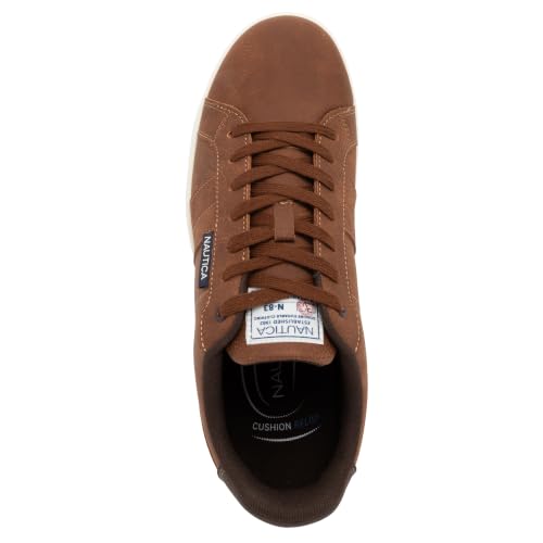 Nautica Men's Fashion Court Sneakers, Low Top Lace-Up Walking Shoes, Ezra 2 - Brown, Size 10.5 - image 4