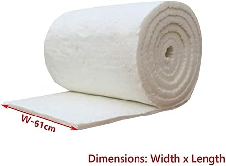 High-Temperature Resistant Ceramic Fibre Blanket 0.78in Thick - Fireproof Insulation for Wall & Sound Dampening - White, 61x450cm, Low Thermal Conductivity