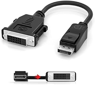 DisplayPort to DVI-D Single Link Adapter Cable, BolAAzuL Display Port DP 1.2 to DVI(24+1) Converter Cable Passive Male to Female Black for Nvidia HP Dell Lenovo PC Laptop