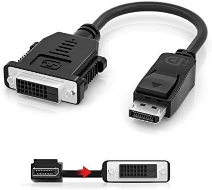 BolAAzuL DisplayPort to DVI-D Single Link Adapter Cable, Display Port DP 1.2 to DVI(24+1) Converter Cable Passive Male to Female Black for Nvidia HP Dell Lenovo PC Laptop