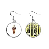 Liefermenge: 2 x Ohrringe Braune Schokolade Süßes Eis Muster Ohrringe Schmuck Mode 2021 Neujahrsgeschenk