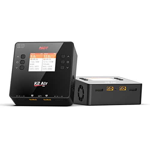 ISDT K2 Air Lipo Battery Charger Discharger 2-6S AC 200W DC 500Wx2 20A Dual Channel Smart Charger...