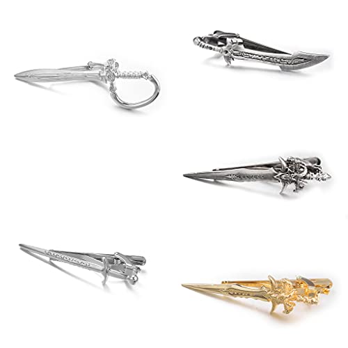 Image of Yoursfs Vintage Scottish Sword Tie Clips for Men Personalised Tie Clips Funny Sword Tie Bars Unique Cool Tie Pin for Men's Jewelry Gift