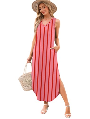 Image of Sampeel Summer Dresses Maxi Dress Vacation Beach Sundresses 2025 with Pockets