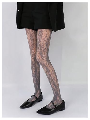 Image of Milumia Women's Floral Lace Tights Y2k Patterned Fishnet Pantyhose Sexy Stockings