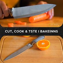 BAKEINNS Ultra-Sharp Stainless Steel Kitchen Knives - Chef Knives Set (8 pcs Set - Knife Block, Finger Guard, and Sharpener), Professional Chef Knife Set for Chopping, Slicing, Dicing & Cutting BAKEINNS Ultra-Sharp Stainless Steel Kitchen Knives - Chef Knives Set (8 pcs Set - Knife Block, Finger Guard, and Sharpener), Professional Chef Knife Set for Chopping, Slicing, Dicing & Cutting