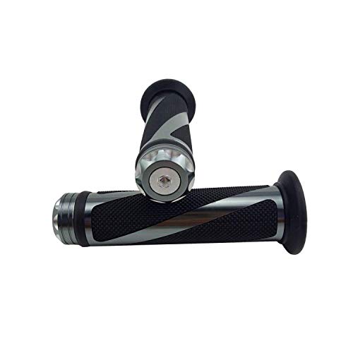 HANSWD 汎用 オートバイゴムゲルハンドル7/8"ロッドエンドハンドル自転車 (グレー)