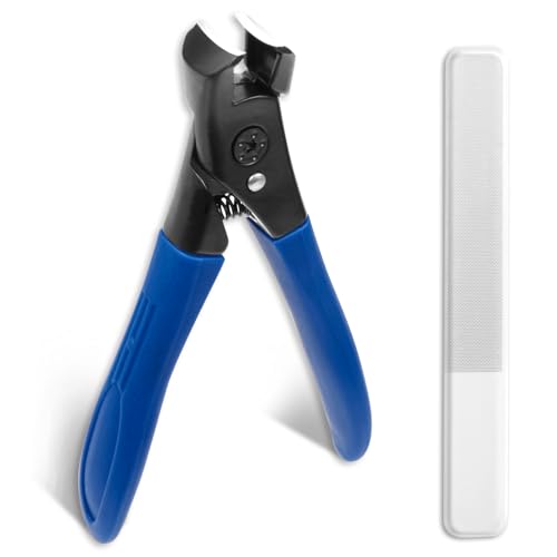 BienBion Toenail Clippers for Adult Thick Nails,Oversized 0.5 Inch Wide Sharp Jaws Heavy Duty Nail Clippers for Hard and Ingrown Nails,Anti-Slip Long Handle Nail Clippers for Men and Elderly (A-Blue)