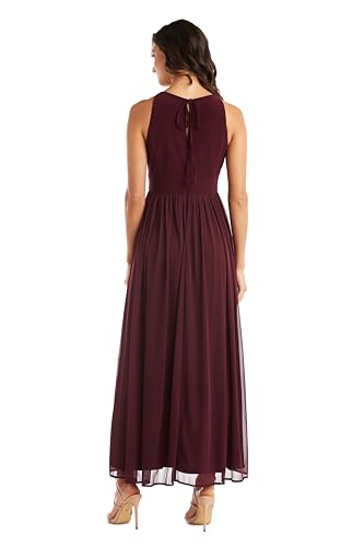 Image of Halter Maxi Dress W /Rhinestone Waist & Flowing Car Wash Skirt