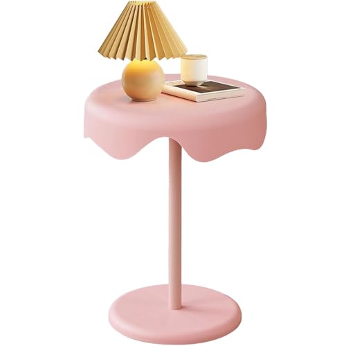 小さなエンドテーブルラウンドサイドテーブル、モダンなサイドテーブルコーナーソファテーブル、電話、本、リビングルーム、バルコニー、カフェ、寝室のスナック用,B