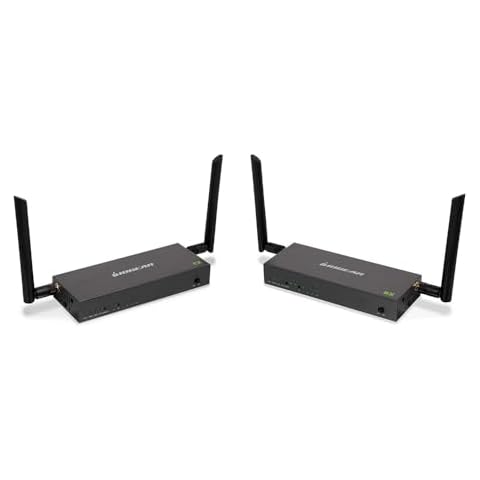 IOGEAR Long Range Wireless 4K@30 Switch/Splitter Kit, HDMI UHD 4K@30Hz, 1080p@60Hz Support, Up to 600 ft/182 m, Wireless HDMI Extender Kit, with IR, RS-232 and Keyboard Mouse Extender - GWLRSSKIT4K Cover
