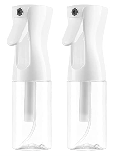 Continuous Spray Bottle for Hair - Empty Ultra Fine Water Mist Sprayer for Hairstyling, Salons, Cleaning, Plants, Misting & Skin Care(6.8OZ-2PACK, Clear)