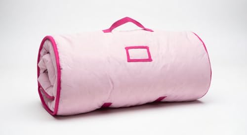 Image of EVERYDAY KIDS Toddler Nap Mat with Removable Pillow -Princess Storyland- Carry Handle with Fastening Straps Closure, Rollup Design, Soft Microfiber for Preschool, Daycare, Sleeping Bag -Ages 2-6 years