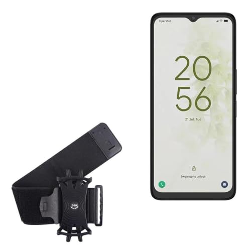 BoxWave Holster Compatible with TCL 40 NxtPaper 5G - ActiveStretch Sport Armband, Adjustable Armband for Workout and Running - Jet Black