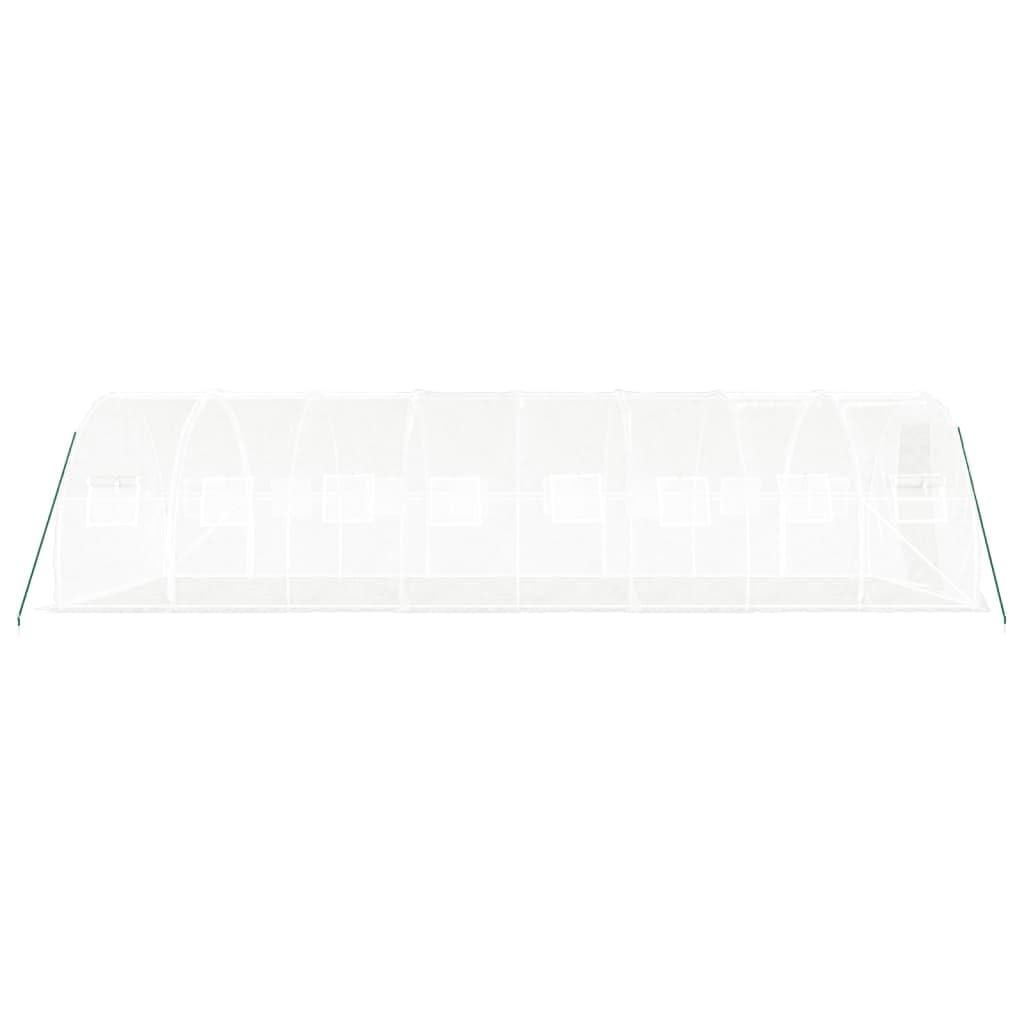 Homgoday Invernadero con Estructura de Acero Blanco 24 m² 8x3x2 m, Invernadero Caseta Jardín Terraza Plantas Semilla Cultivo Huerto Verduras Cubierta Casero