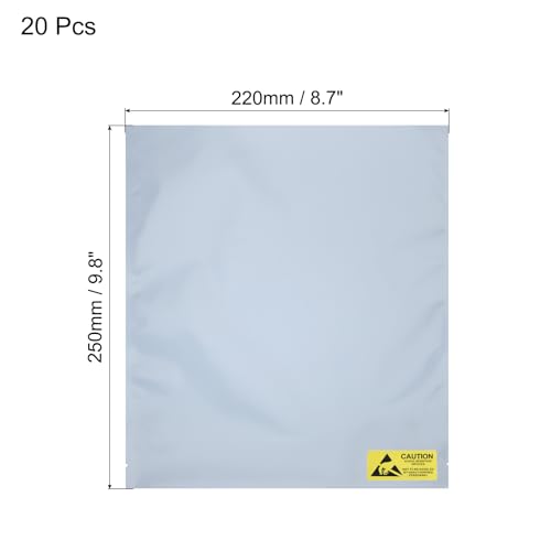Image of MECCANIXITY 20Pcs Anti Static Bags ESD Shielding Bag Flat Open Top Anti Static Bag for Electronic Devices 8.7x9.8 Inch(220 * 250mm)