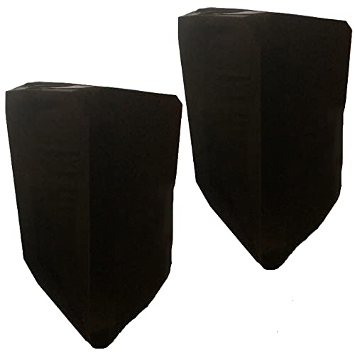 Skyour Black 10"/12"/15" PA DJ Speaker Cover 2pcs Scrim Stretchy Speaker Cover for Wedding Church Club (RSC128W) (2PCS-Black)