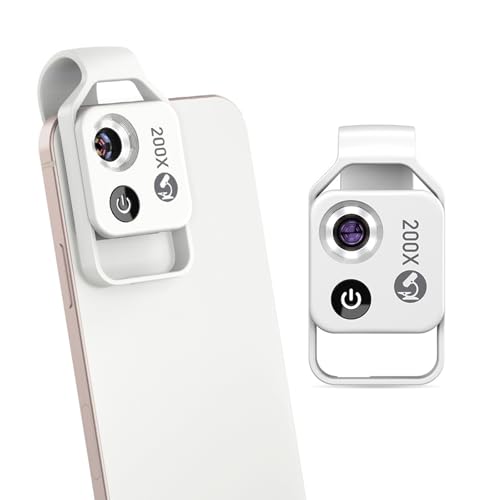 Microscope pour téléphone grossissement 200X avec éclairage LED puissant