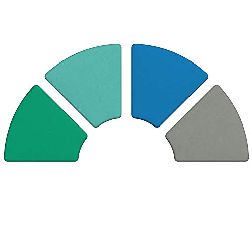 Factory Direct Partners 10459-Ct Softscape Wedge Ottoman, Collaborative Flexible Seating For Kids, Standard 16" H, (4-Piece Set) - Contemporary #TOP5