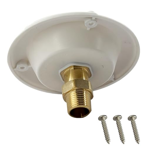 Image of RV City Water Inlet with Check Valve 3 /4'' NH Female to 1 /2'' NPT Male Thread RV Water Connection Fittings Replacement for Dust Plug RV Camper (White)