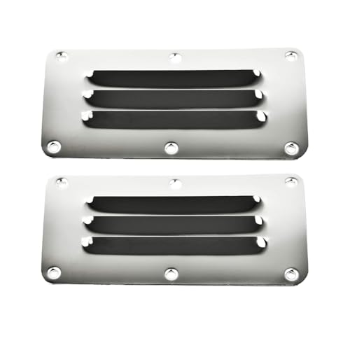 Image of MARINE CITY Stainless-Steel 2-1 /2 inch x 5 inch Rectangle Stamped Louvered Vent