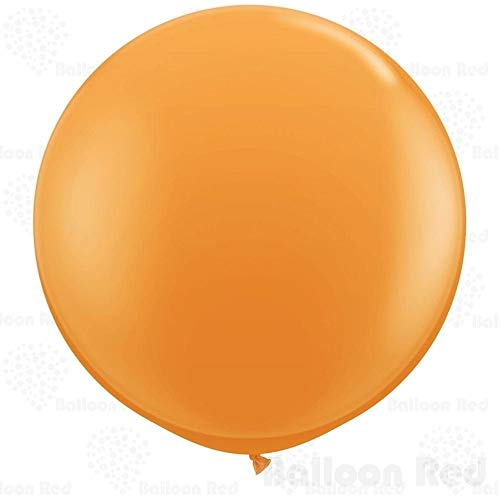 Image of AFTERLOON Biodegradable Balloons 3 pcs 36 Inch Orb Perfect Round Giant Extra Large Orange, Durable Thickened Strong Jumbo XL Big Helium Float, Shower Birthday Party Decorations