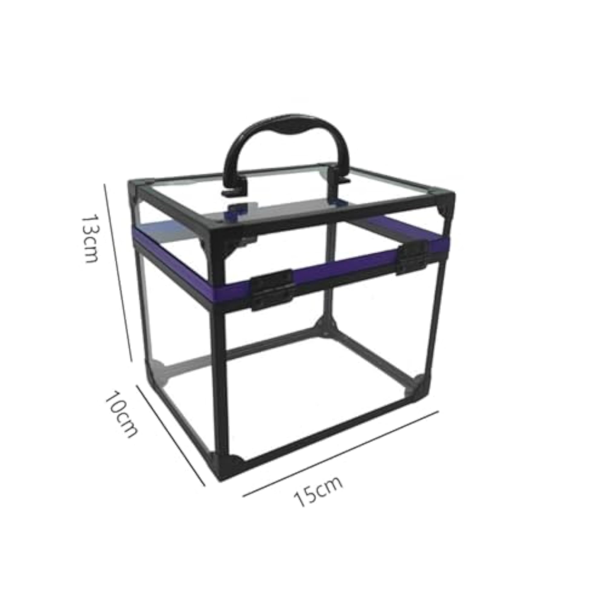 3x Clear Portable Cosmetics Train Case for Women