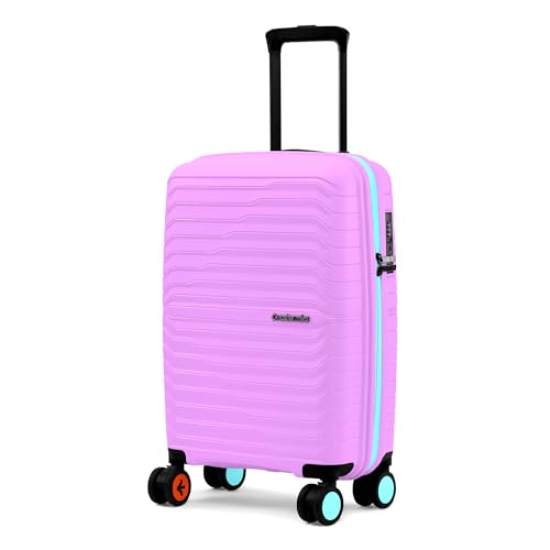 Image of Nasher Miles Cairo Hard-Sided Polypropylene Cabin Luggage 20 inch | 55cm | 8 Wheels Small Trolley Bag for Travel | Suitcase (Purple & Blue)