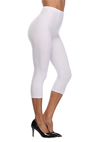Image of VOGUEMAX Women's Capri Leggings High Waist Soft Cropped Leggings Tights 3 /4 Length Leggings