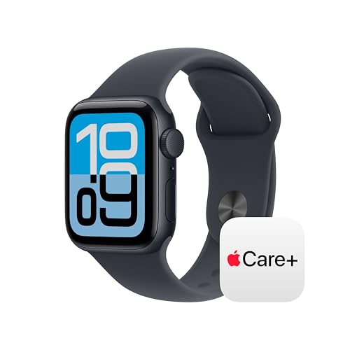 Image of Apple Watch SE 3 [GPS 40mm] Smartwatch with Midnight Aluminium Case with Midnight Sport Band - S /M. Fitness and Sleep Trackers, Heart Rate Monitor with AppleCare+ (2 Years)
