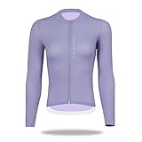 Morethan サイクルジャージ レディース (3XL / ドーンピンク/長袖) サイクリングウェア (UVカット/ポケット付き/抗菌 軽量) LADY-LVP-001