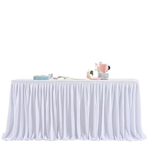L6NqIAG Tüll-Tischrock für Geburtstagspartys (Weiß, 14ft)