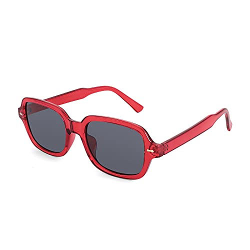 FEISEDY Retro 90s Rectangle Sunglasses Oval Yellow Sunglasses Trendy Irregular Square Sun Glasses for Women Men B2790