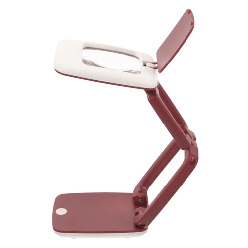 SHERCHPRY Magnifying Lamp with LED Light Desktop Magnifier for Reading Crafting Close Work Lightweight Foldable Handheld Design for Versatile Use for Seniors Hobbyists