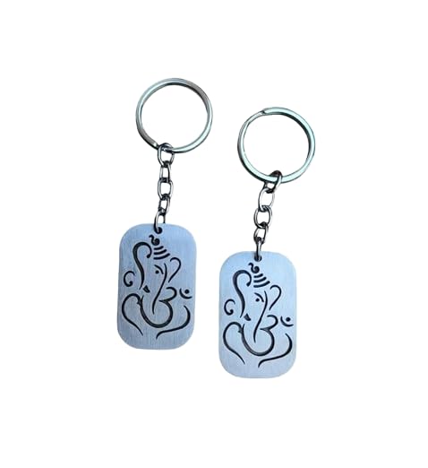 Porte-clés Ganesha Ganpati Ji lot de 2 : un présent symbolique pour célébrer un emménagement.