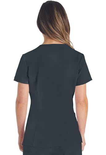 Dickies EDS Essentials Scrubs, V-Neck Womens Tops with Four-Way Stretch and Moisture Wicking Plus Size DK615, 5XL, Pewter - image 5