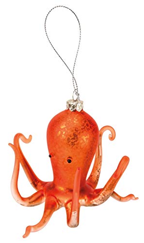 Primitives-by-Kathy-Holiday-Orange-Octopus-Glass-Ornament Primitives by Kathy Holiday Orange Octopus Glass Ornament