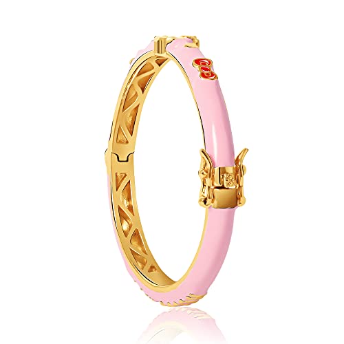 SALLY ROSE Hello Kitty Bangle Bracelet Pink and Yellow Gold Hello