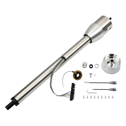 TBAPFS 32 Tilt Manual Steering Column Natural Stainless Steel GM Universal with 9 Hole Wheel Adapter