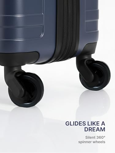 Image of Zouk Zoya Hardcase Trolley Bag Set of 2 (Medium 67cm & Large 77cm) Lightweight PP Suitcase with Silent Spinner Wheels,Telescopic Handle & Combination Lock |Travelling Luggage for Men & Women|Navy Blue
