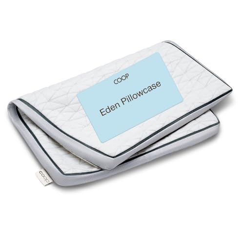 Image of Coop Home Goods Eden Cool Pillow Cover, Queen Pillowcase for Memory Foam Pillows, Breathable Ultra Soft Fabric Covers with 2-inch Gusset