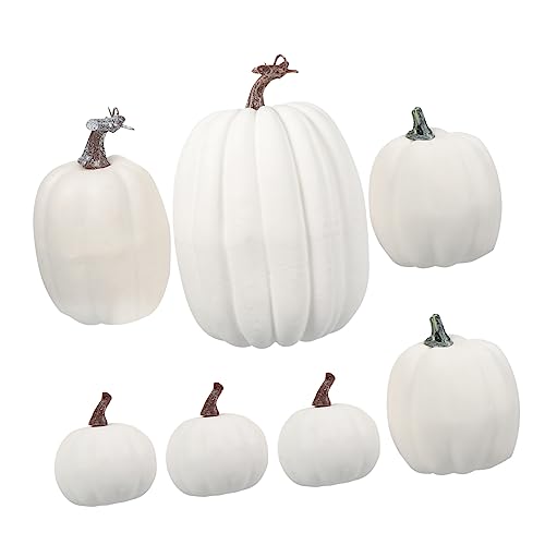 Alipis 7pezzi Zucca di Halloween Realistica Decorazione Multiuso per Casa e Feste Riproduzione di Zucca Ornamentale Adatta per Vetrina di Negozio e Chiesa