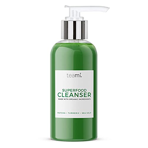 Teami Facial Cleanser with Salicylic Acid, Aloe, Matcha & Sea Kelp - Gentle Organic Acne Face Wash for Makeup Removal - Our Best Hydrating Facial Skin Care for Women of All Skin Types (Mini 3oz)
