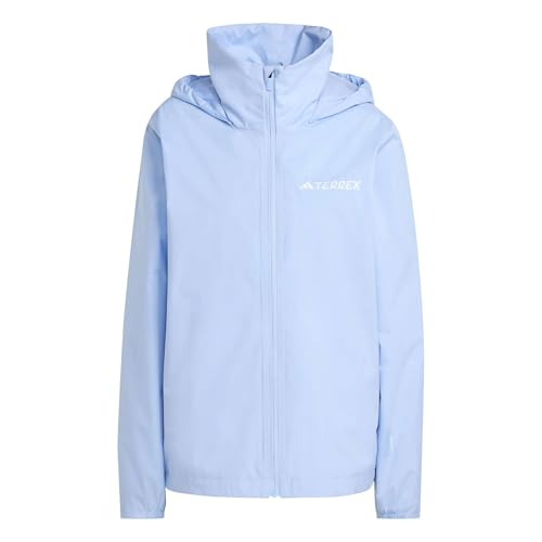 adidas Donna Terrex Multi Essentials 2 Layer Rain Jacket, glow blue, XL