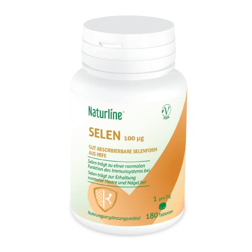 Naturline Selen 180 Vegan Tabletten Hochdosiertes Selen in organischer Form mit guter Bioverfügbarkeit Cover
