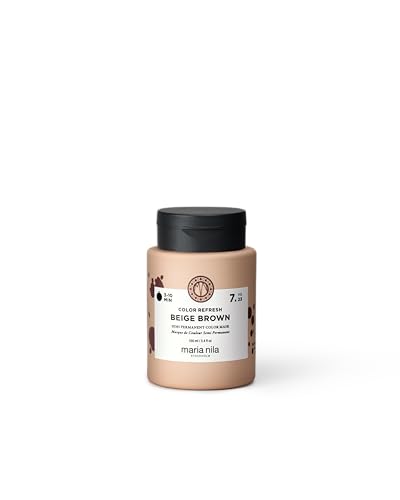 Maria Nila Haarkur mit Farbpigmenten für braunes Haar Mini - Colour Refresh Beige Brown 7.23 natürliche Pflegemaske Farbauffrischung Beige Braun semi permanent vegan sulfatfrei Reisegröße 100ml