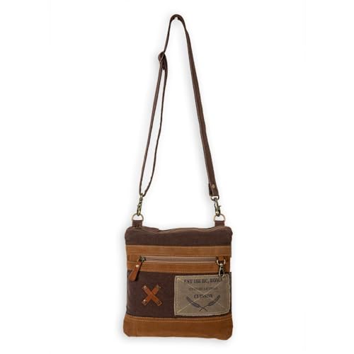 Myra Bag Western Leather Shoulder Bag for Women, Upcycled Canvas Crossbody Bag - When in Roma4