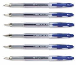 48 x 5 Star Blue Roller Gel Pen Clear Barrel 1.0mm Tip 0.5mm Line
